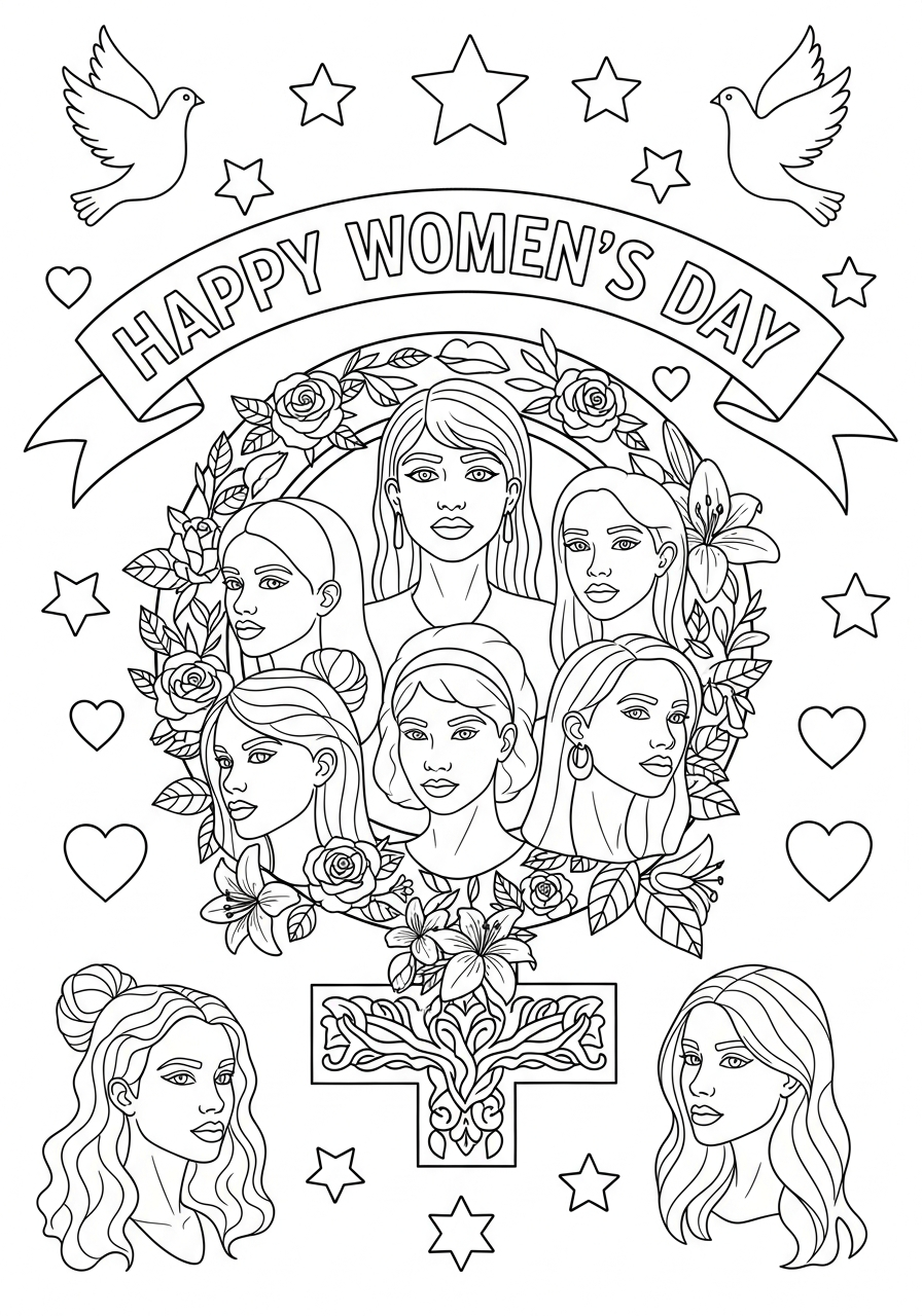 Festa della donna da colorare e stampare pdf