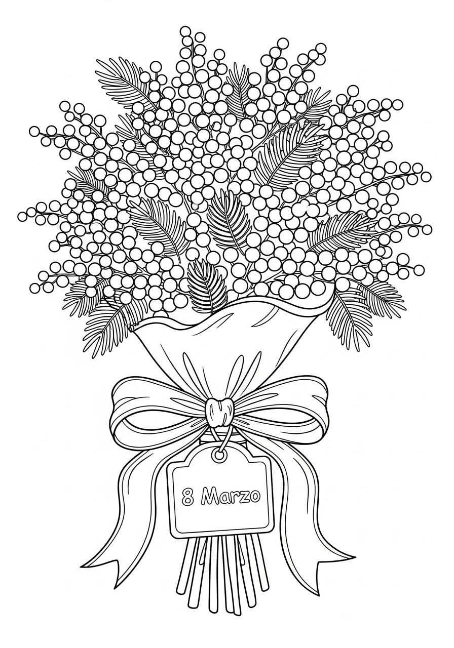 Festa della donna disegno da colorare facile 1