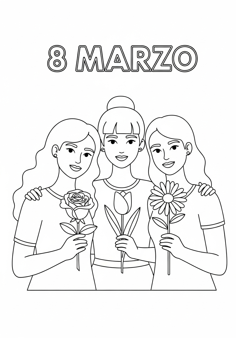 immagine Festa della donna da colorare
