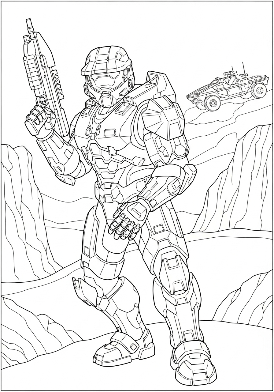 da colorare Halo disegno facile bambini