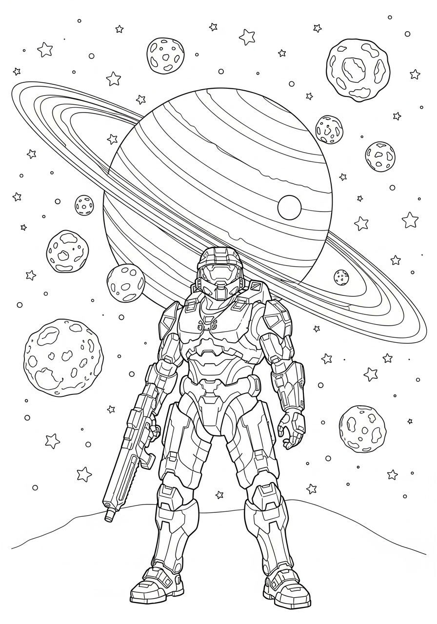 disegni da colorare gratis per bambini di Halo