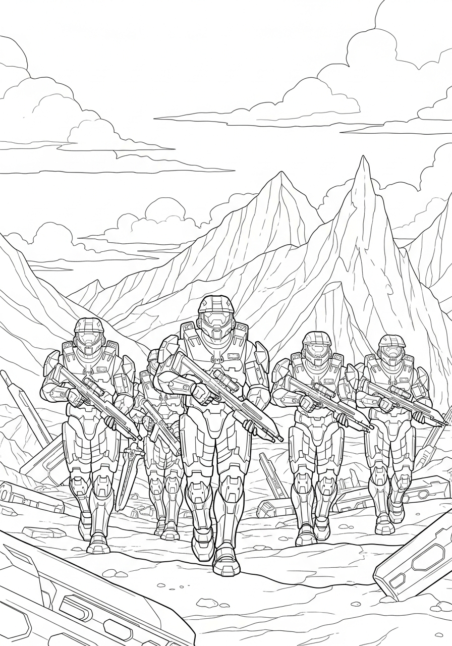 disegni Halo da colorare per bambini