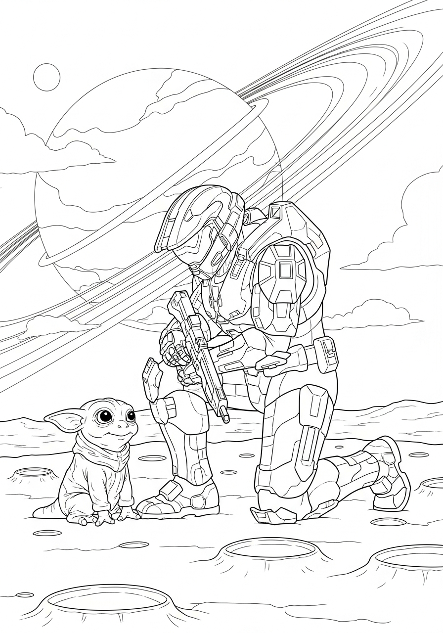 disegni da colorare Halo per bambini 1