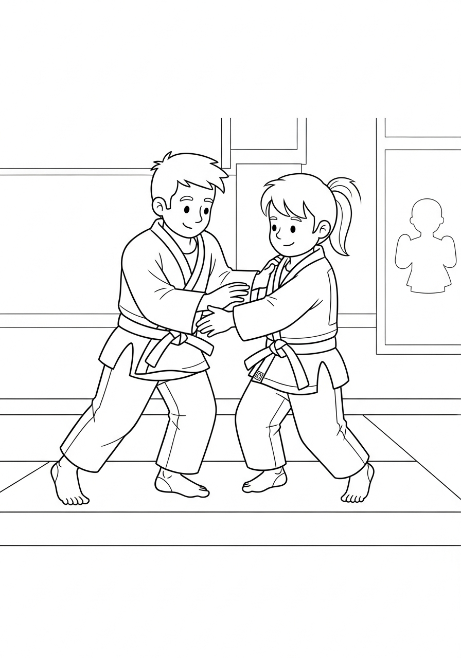 Judo da colorare e stampare a4