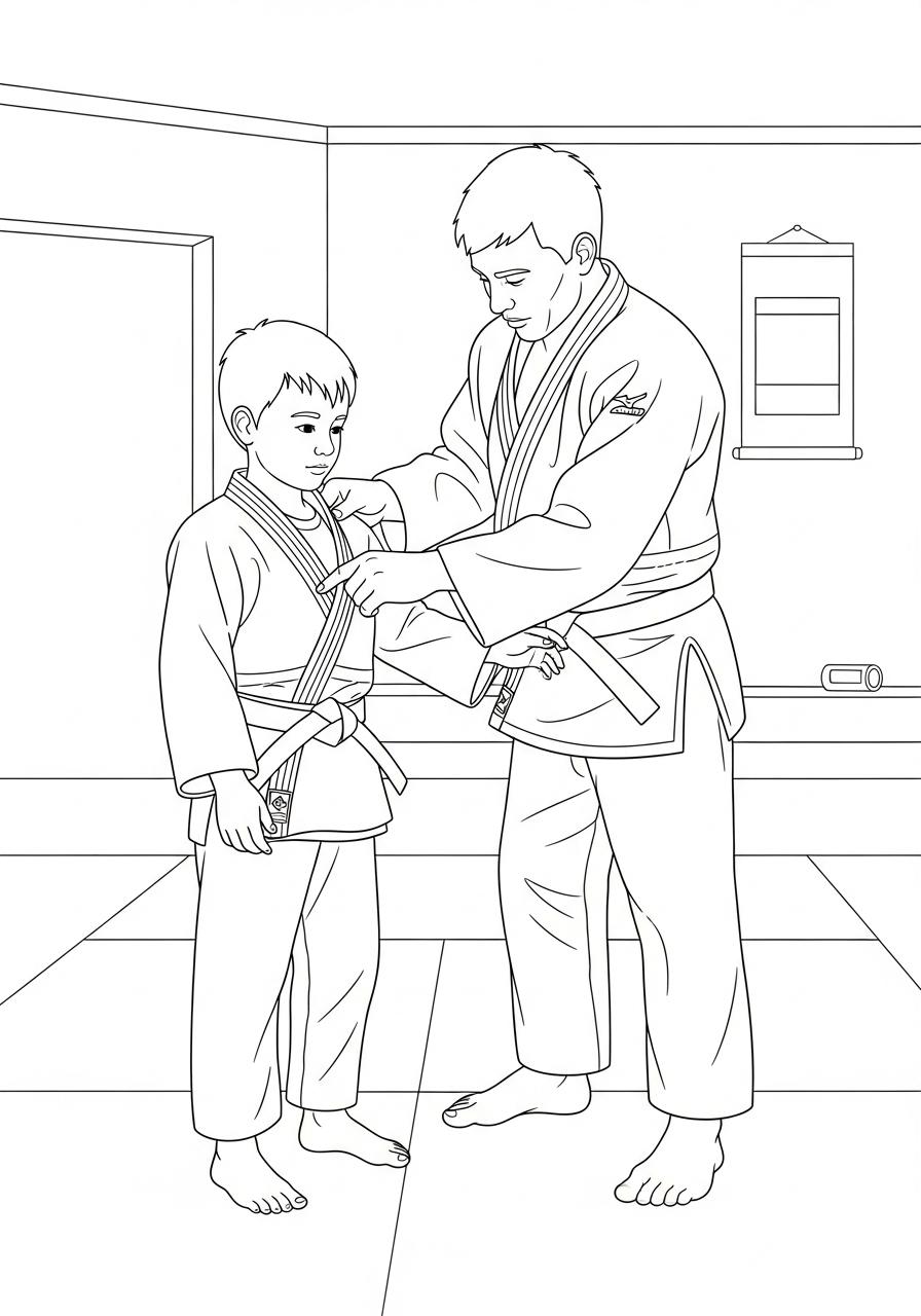 disegni da colorare Judo da stampare