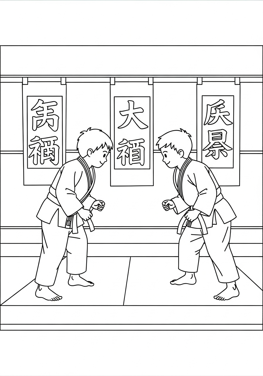 disegni Judo facili da colorare