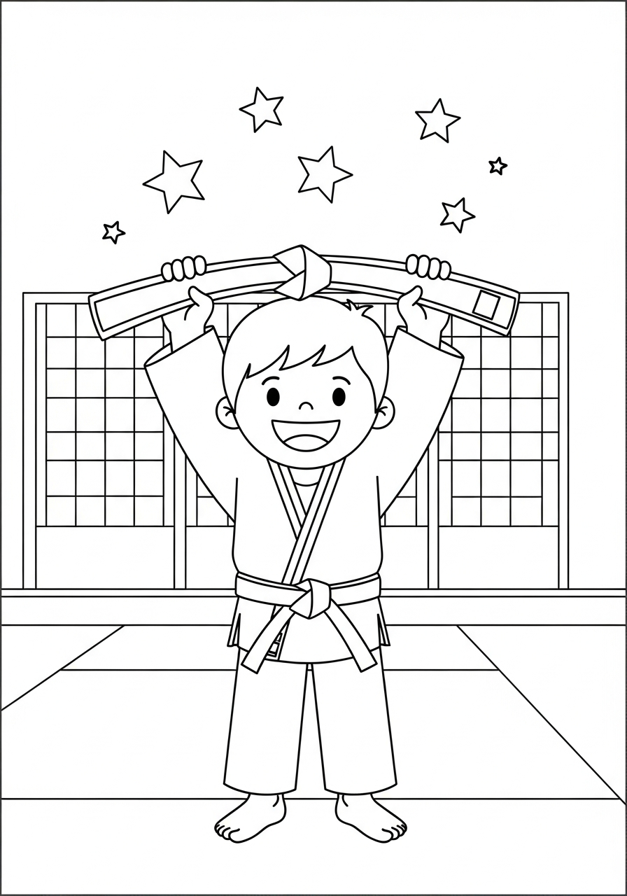 da colorare Judo disegno facile bambini