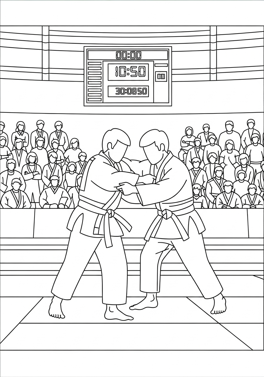 Judo disegno facile da colorare
