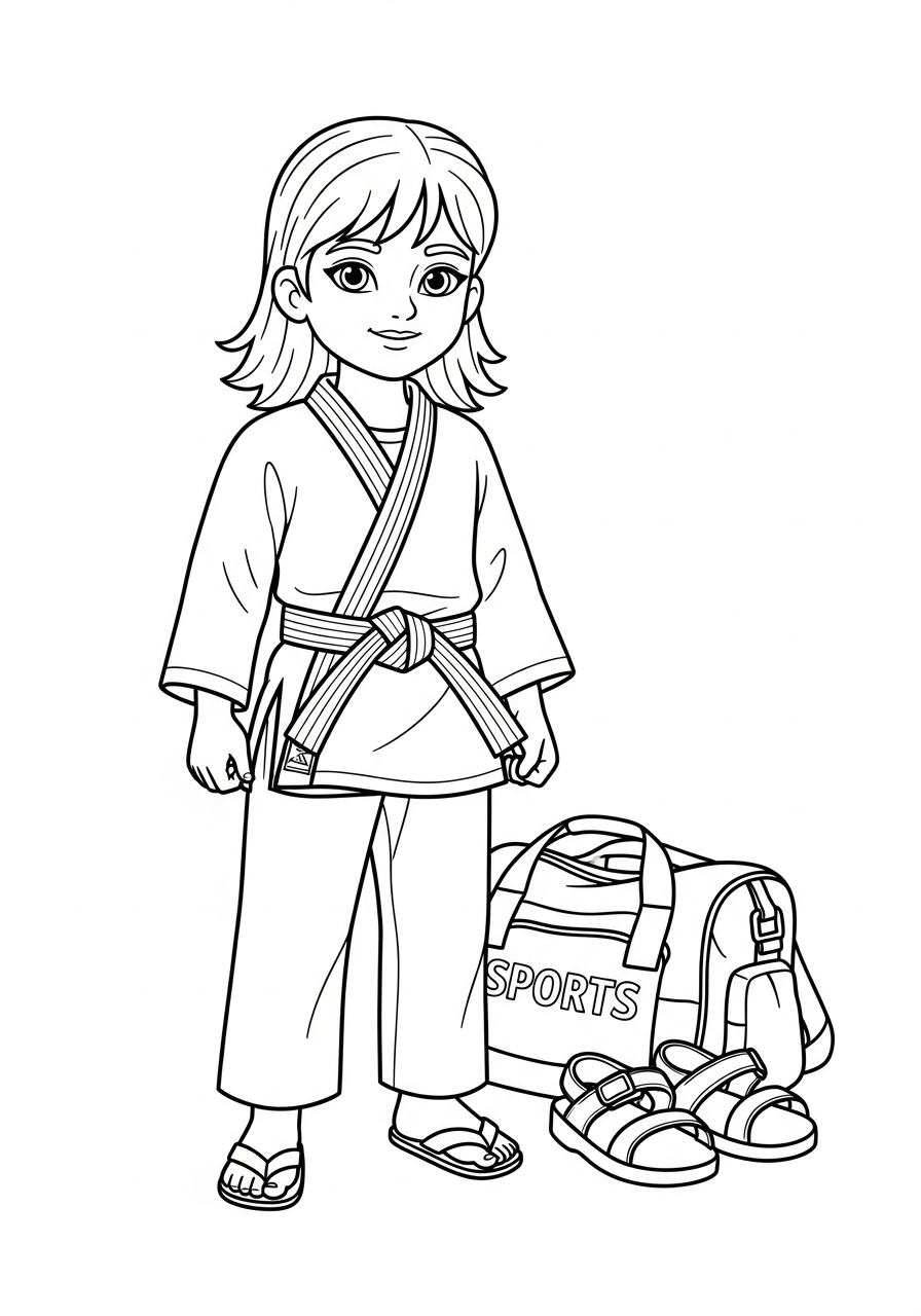 Judo disegno da colorare facile