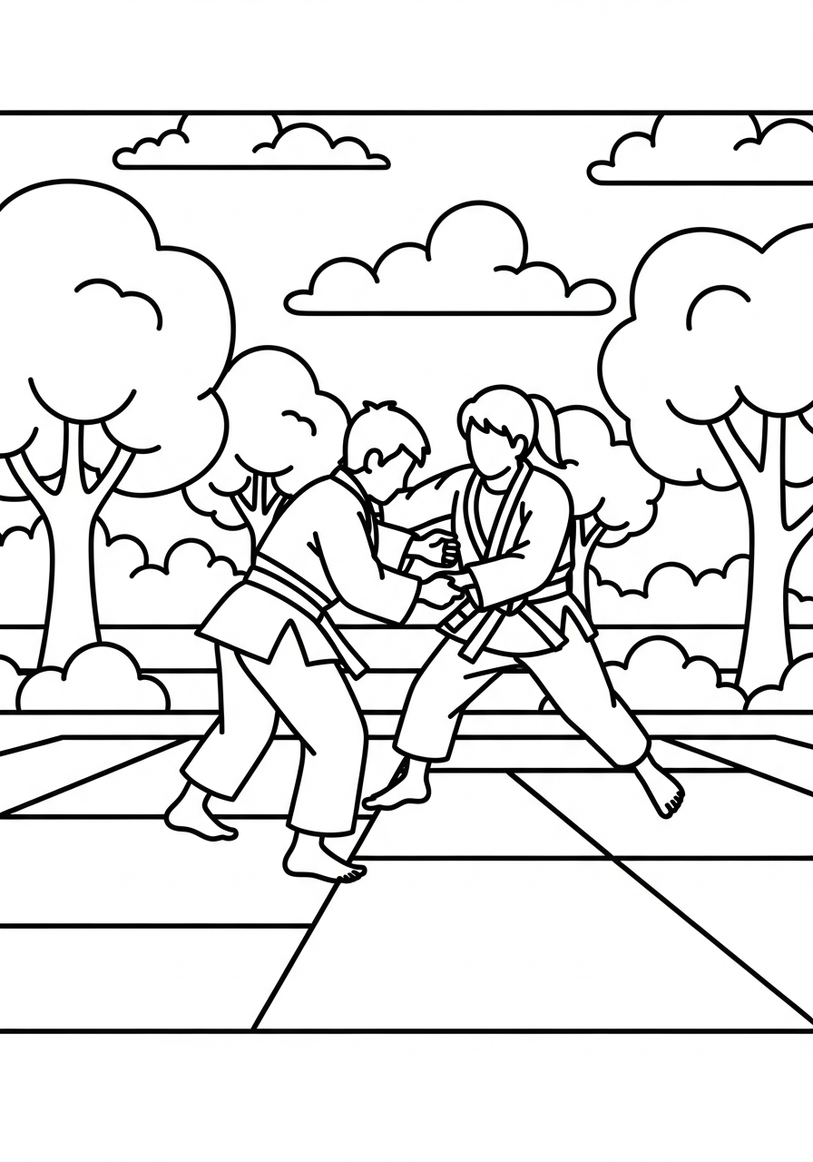 disegno Judo da colorare per bambini