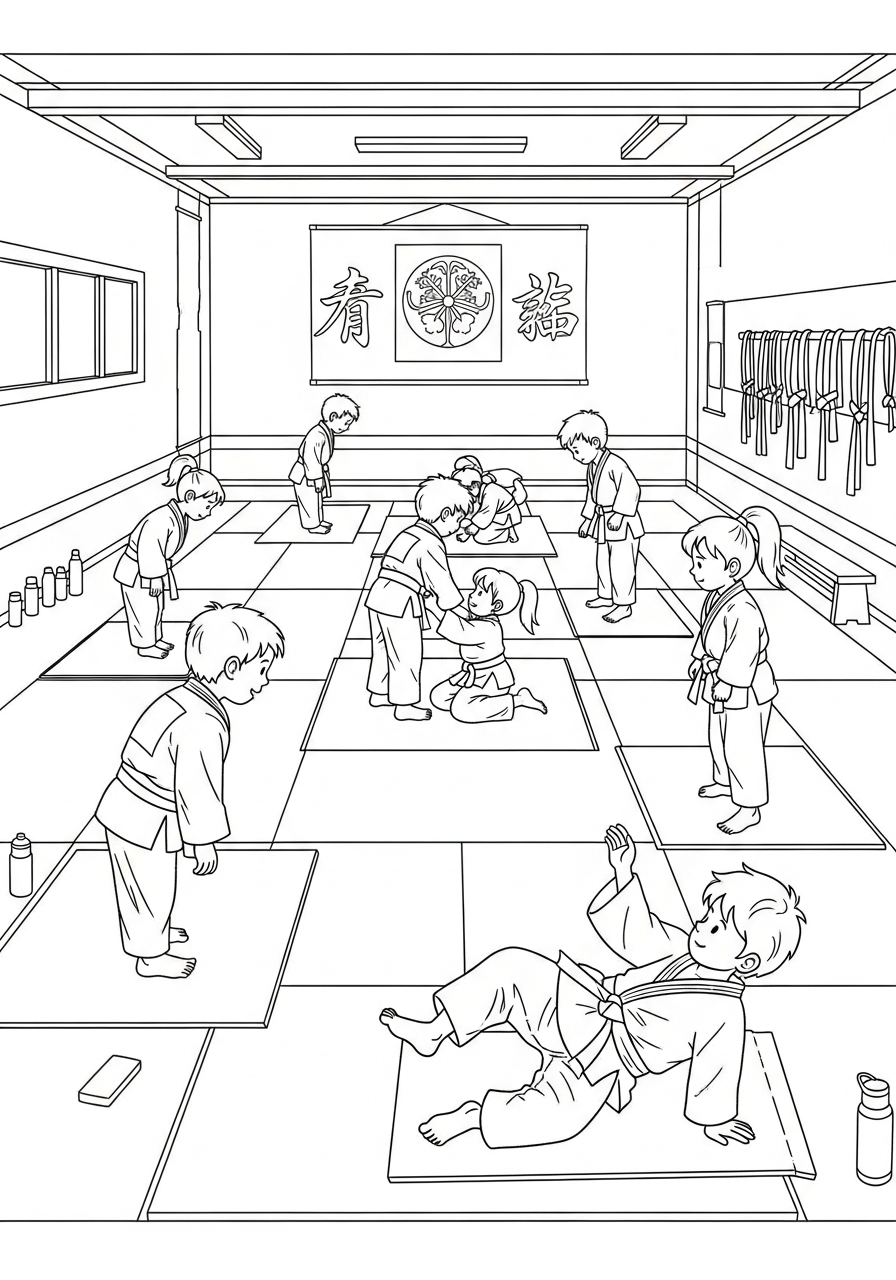 disegni da colorare gratis per bambini di Judo