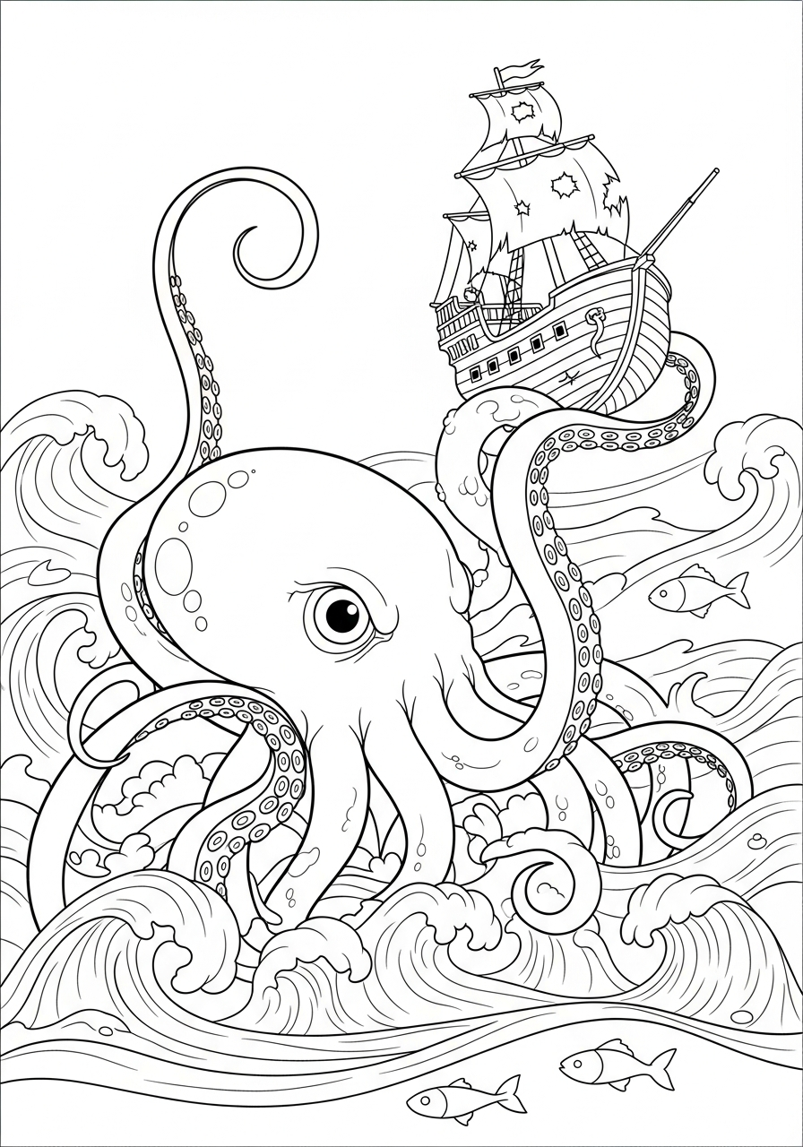 Kraken 14 Kraken da colorare e stampare gratis