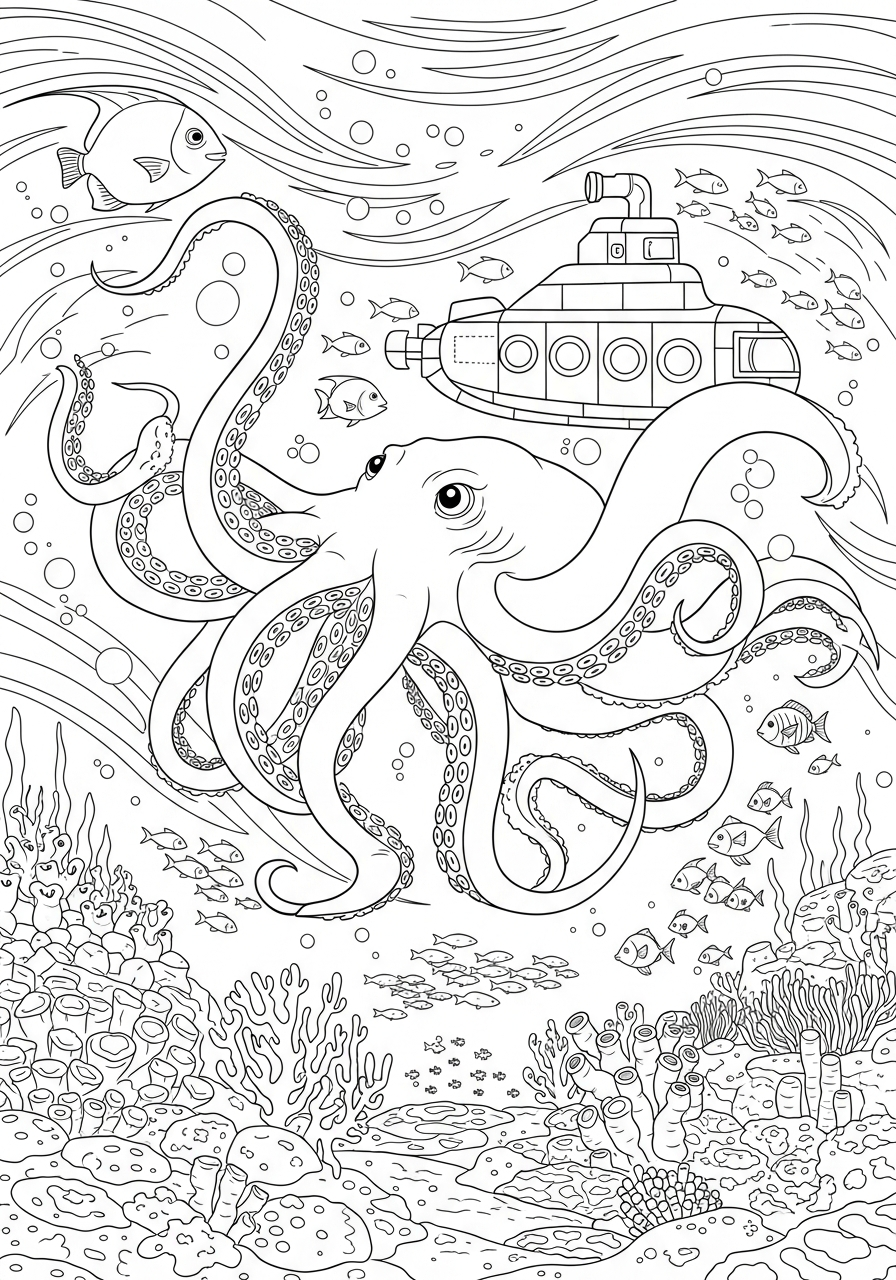 Kraken 5 immagine da colorare Kraken