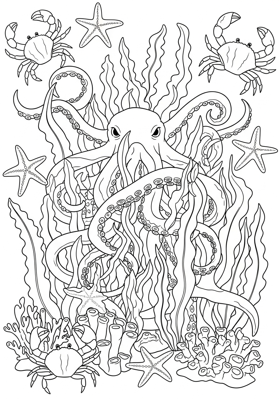 Kraken 3 disegno Kraken da colorare