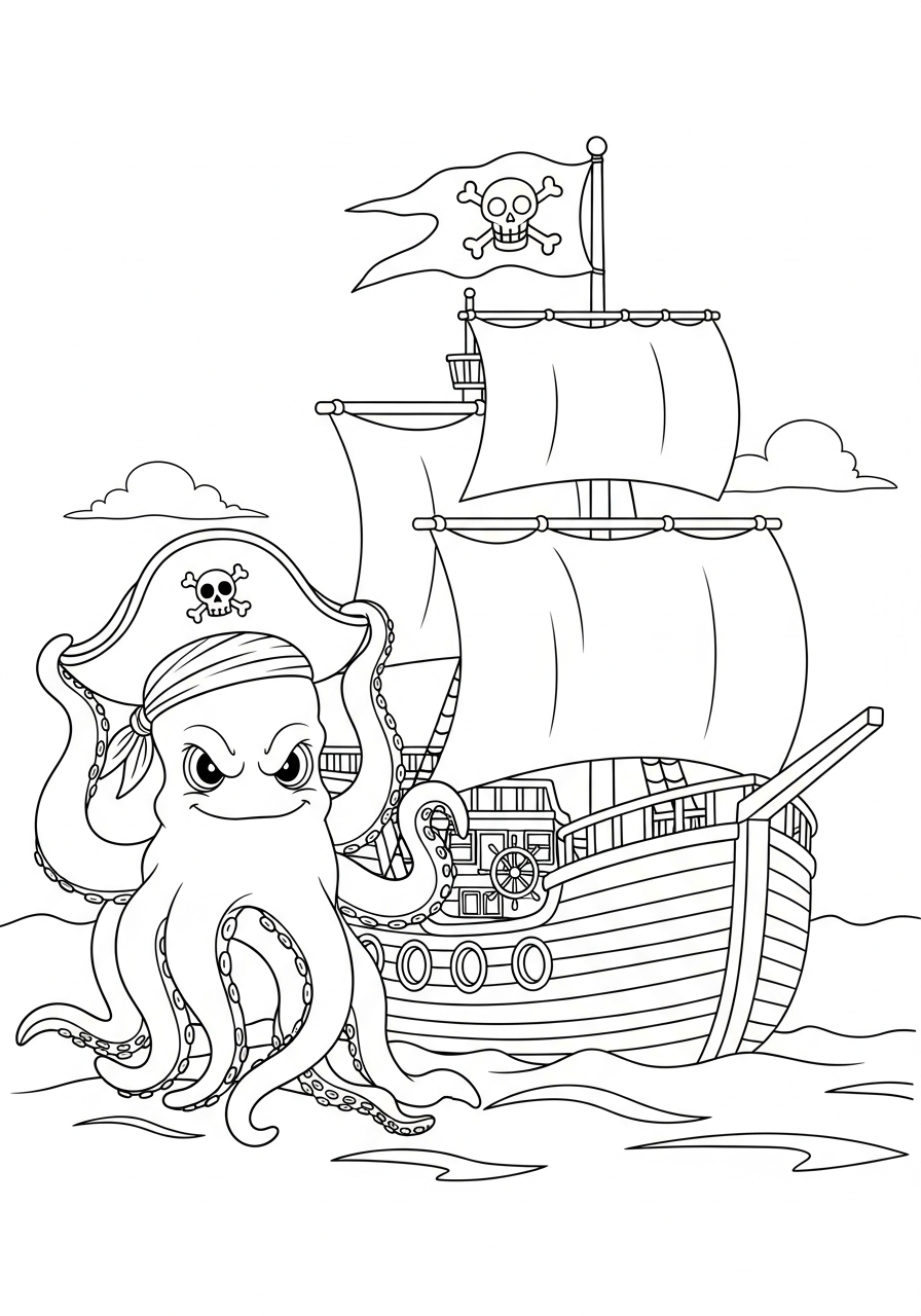 Kraken 10 disegni Kraken da colorare e stampare
