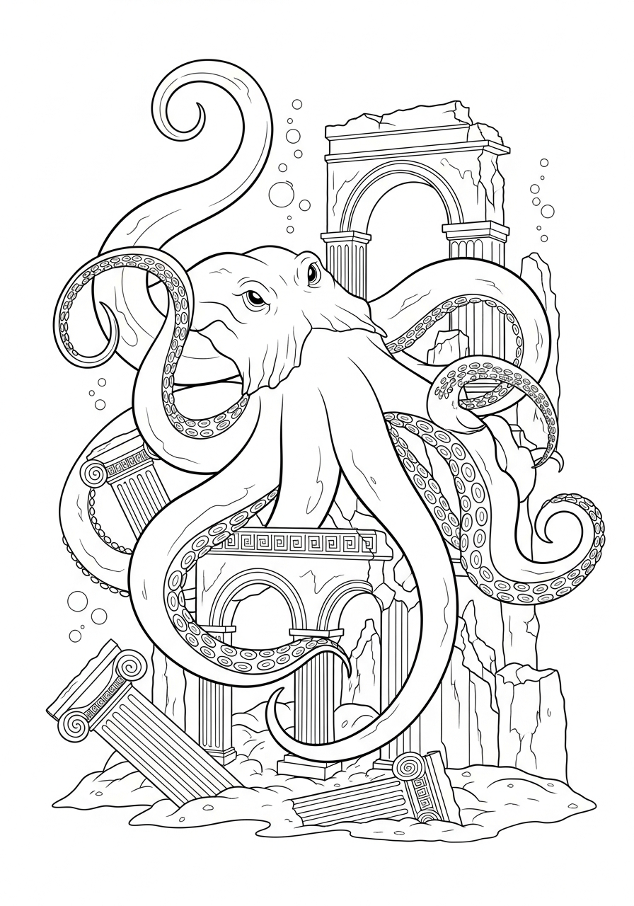 Kraken 6 immagini da colorare Kraken gratis