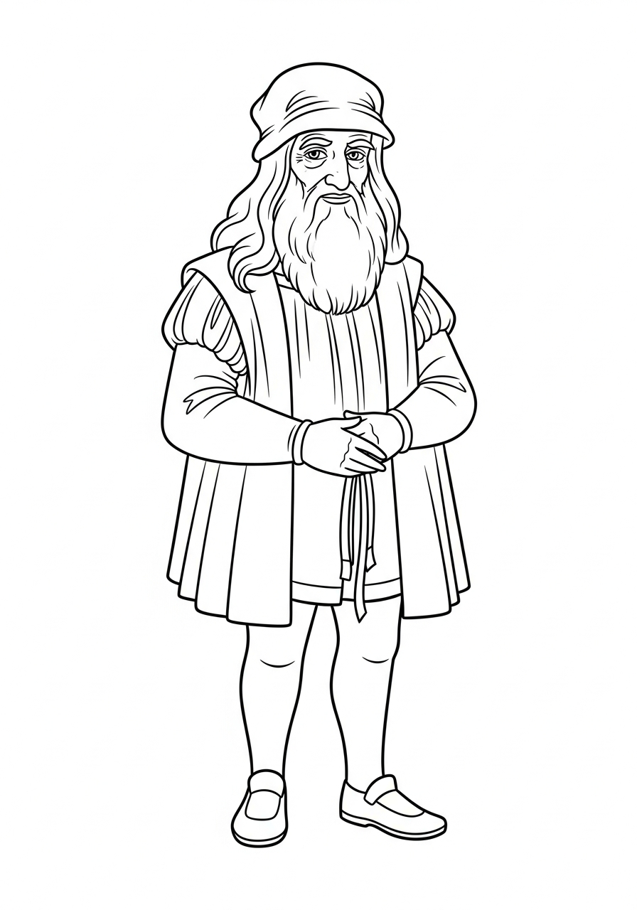 disegni da colorare per bambini pdf Leonardo da Vinci