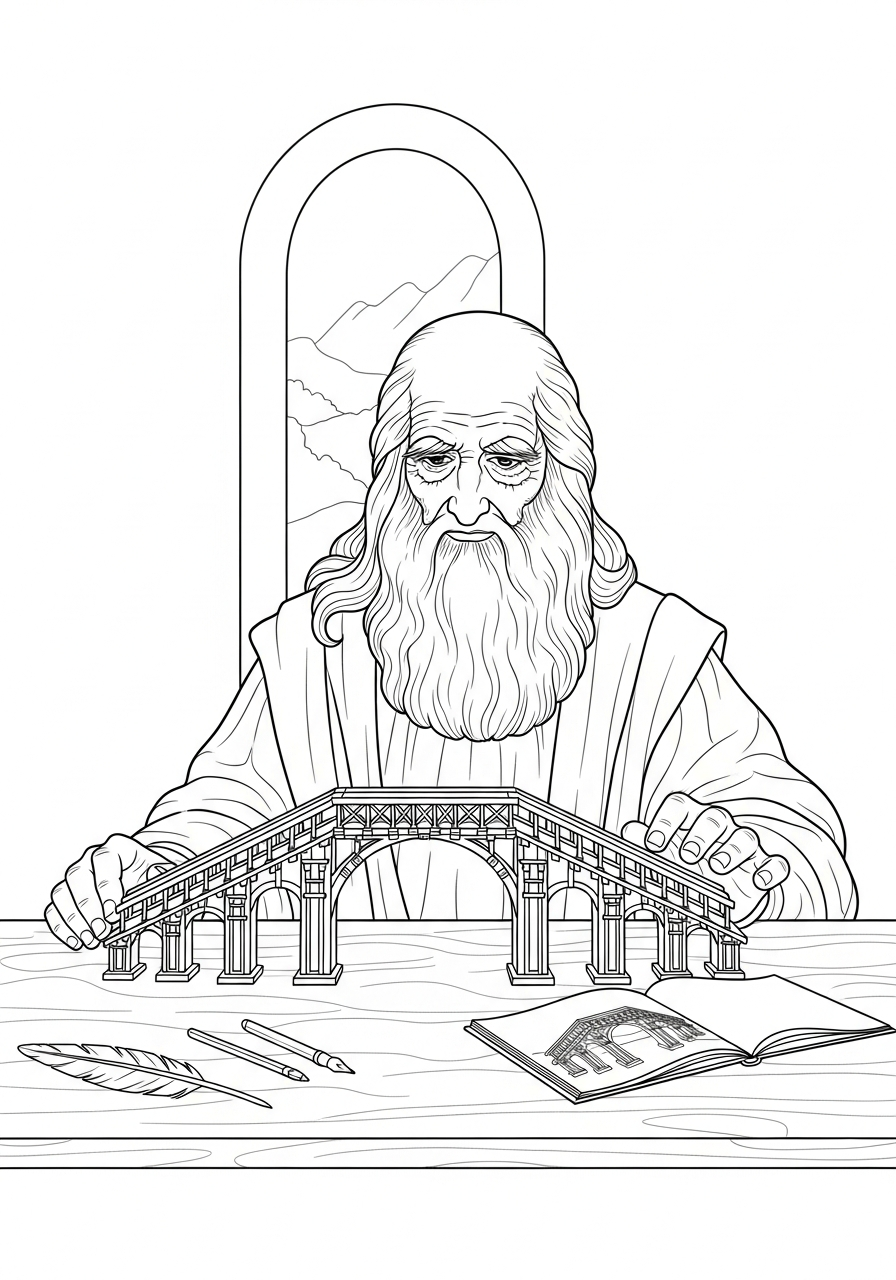 Leonardo da Vinci da colorare pdf