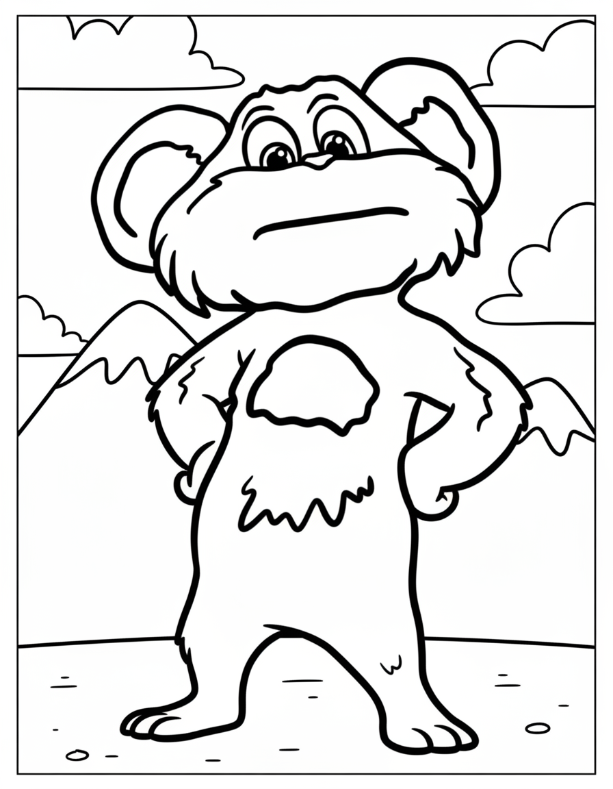 Lorax disegno da colorare facile