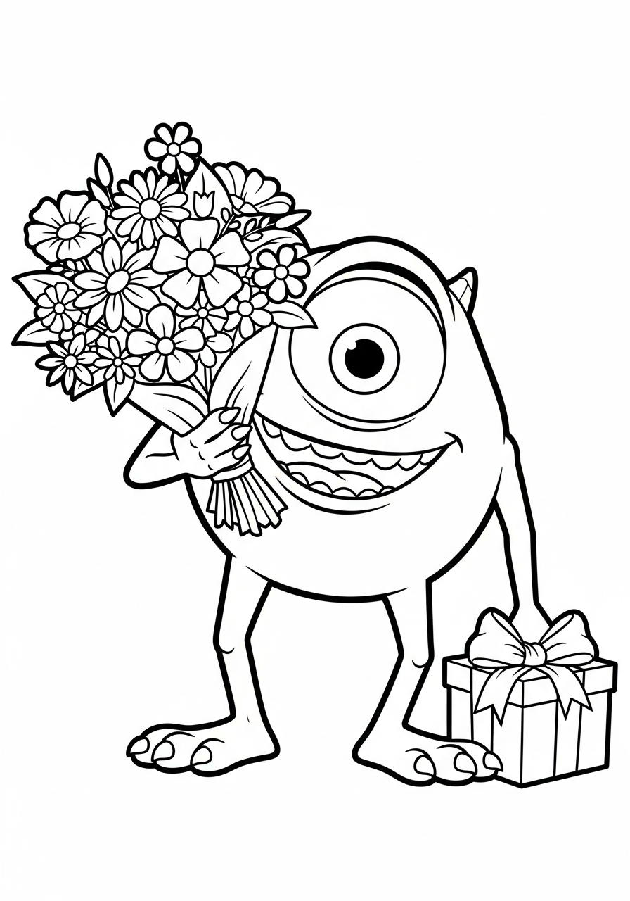 Mike Wazowski 8 immagini da colorare di Mike Wazowski