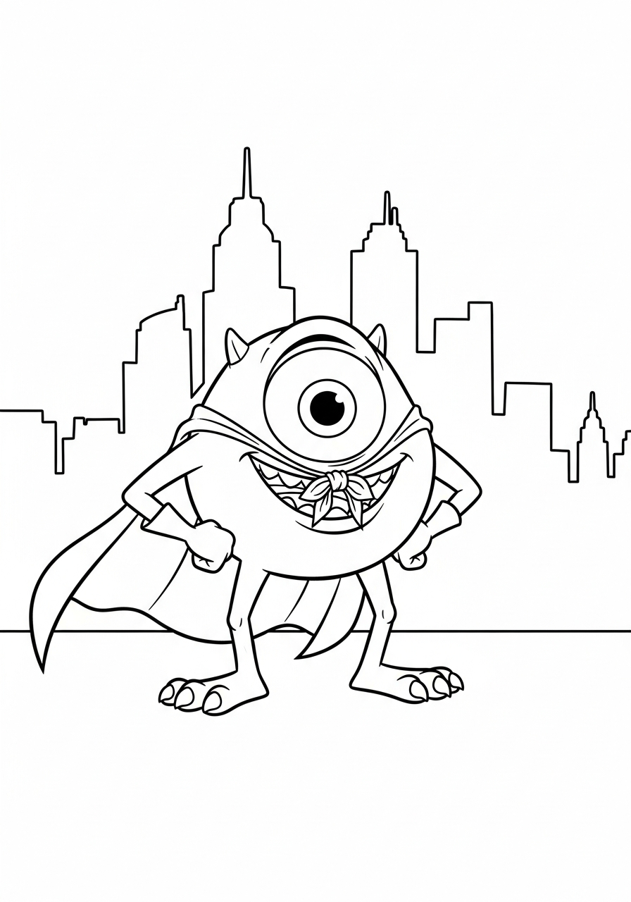 Mike Wazowski 7 disegni facili di Mike Wazowski da colorare