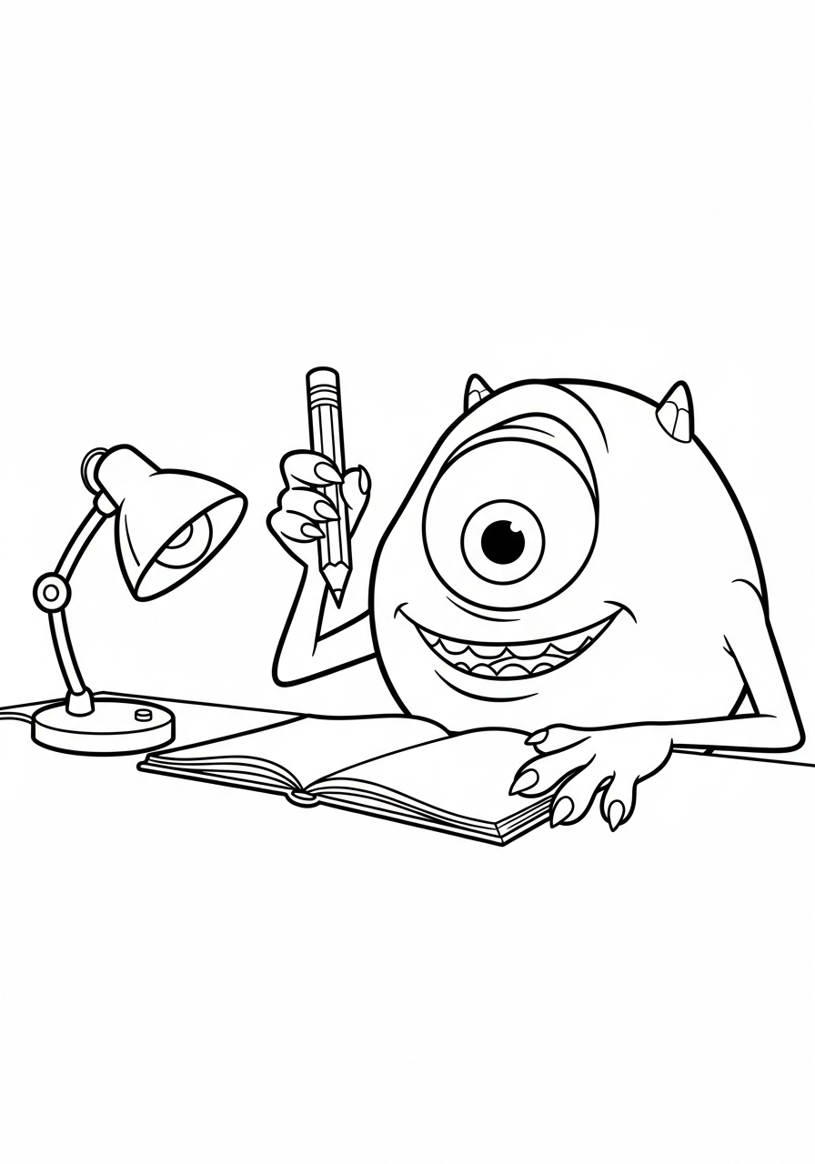 Mike Wazowski 4 da colorare Mike Wazowski disegno facile bambini