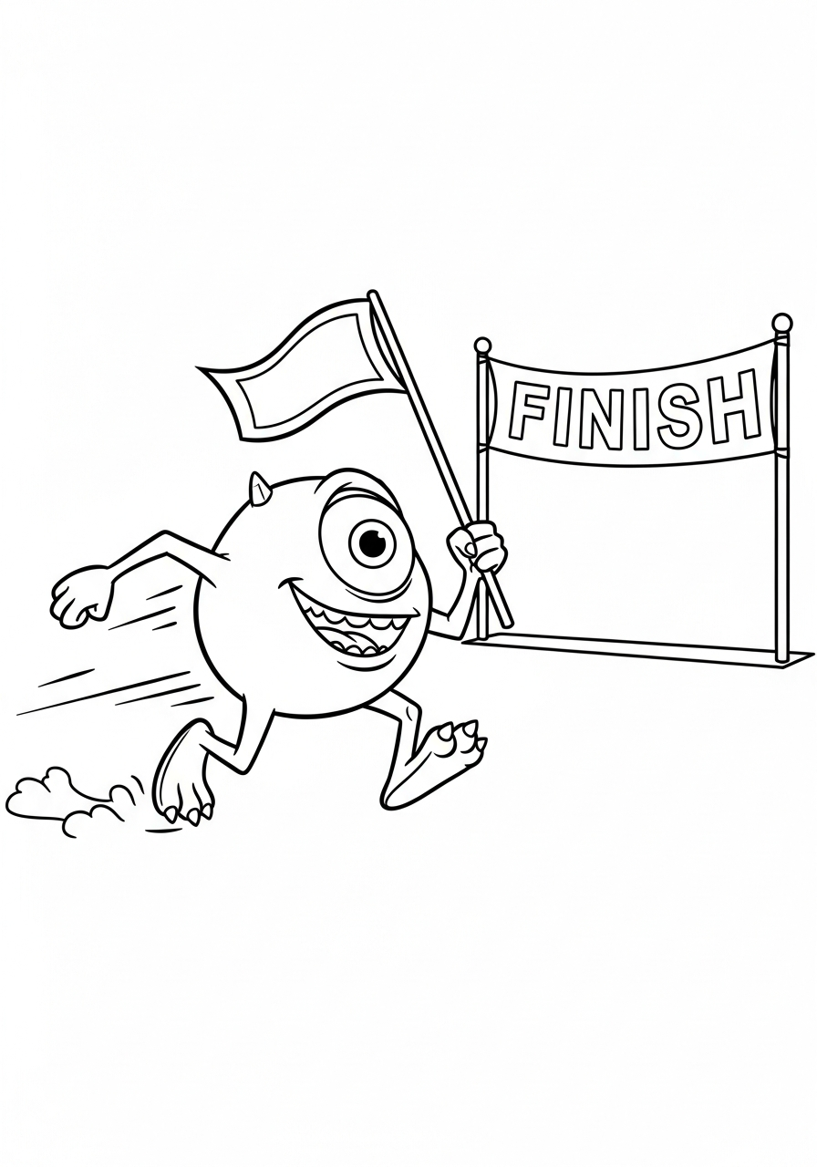 Mike Wazowski 3 stampe da colorare per bambini Mike Wazowski