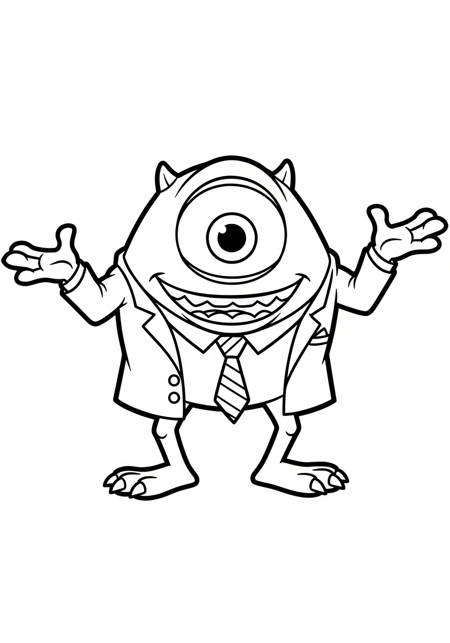 Mike Wazowski 2 Mike Wazowski da colorare facile