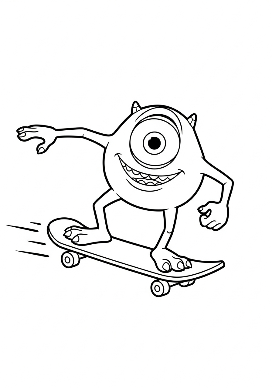Mike Wazowski 17 immagine da colorare Mike Wazowski