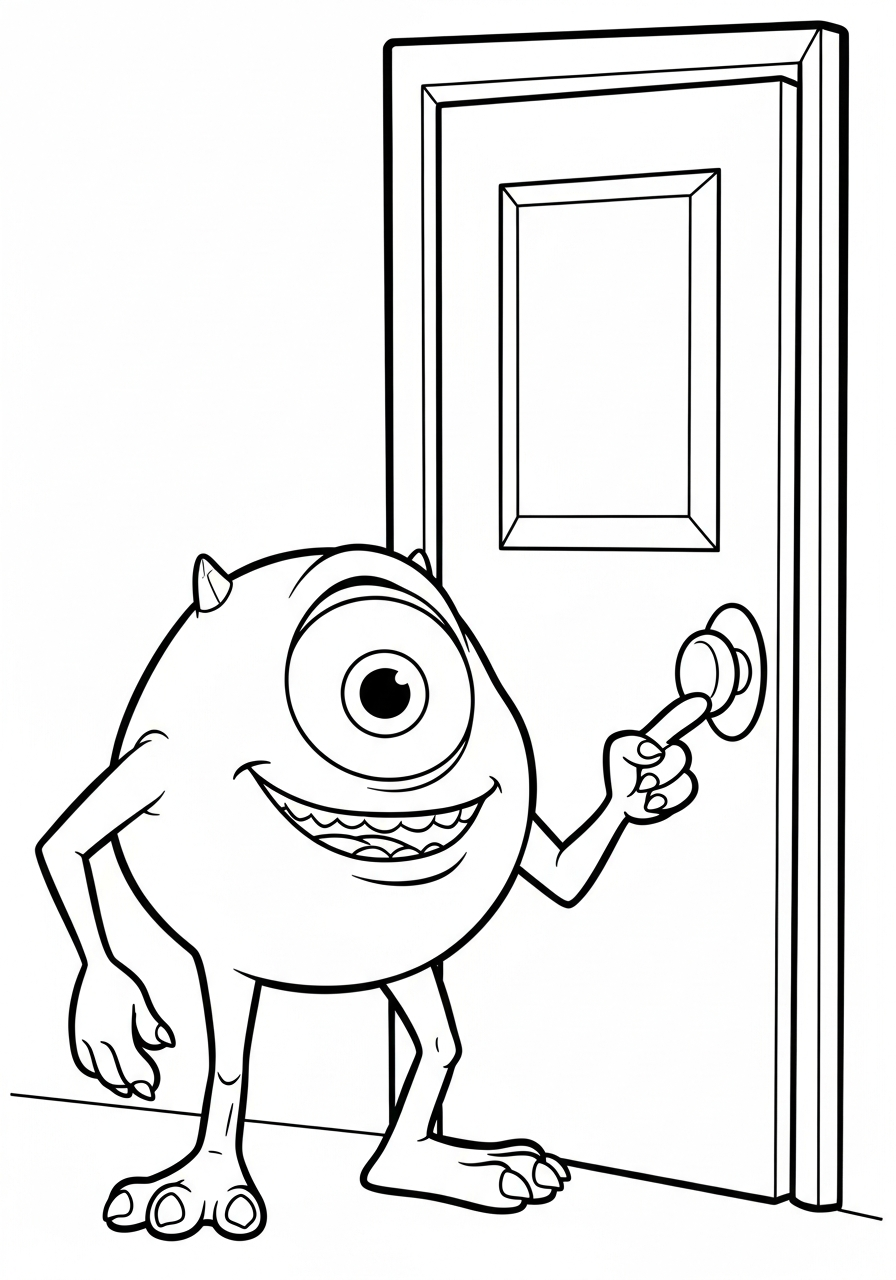 Mike Wazowski 14 Mike Wazowski disegno da colorare facile