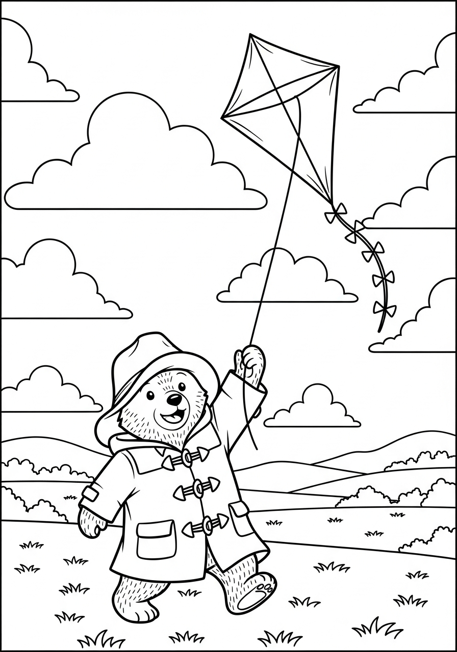 Orso Paddington da colorare bambini