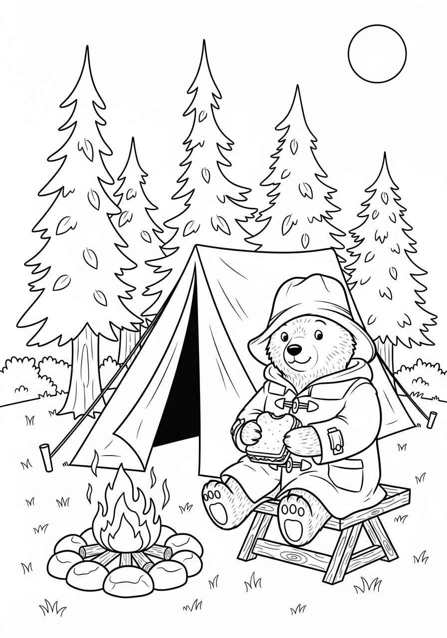 Orso Paddington da colorare e stampare gratis