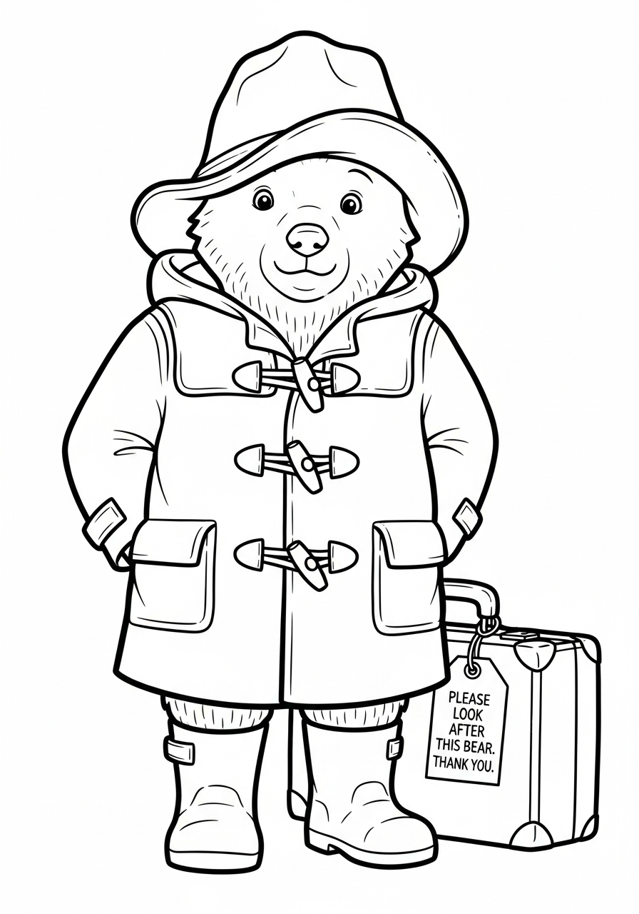 pdf stampare Orso Paddington da colorare
