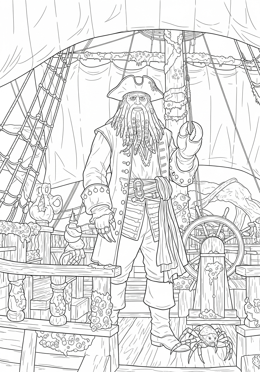 Pirati dei Caraibi da colorare