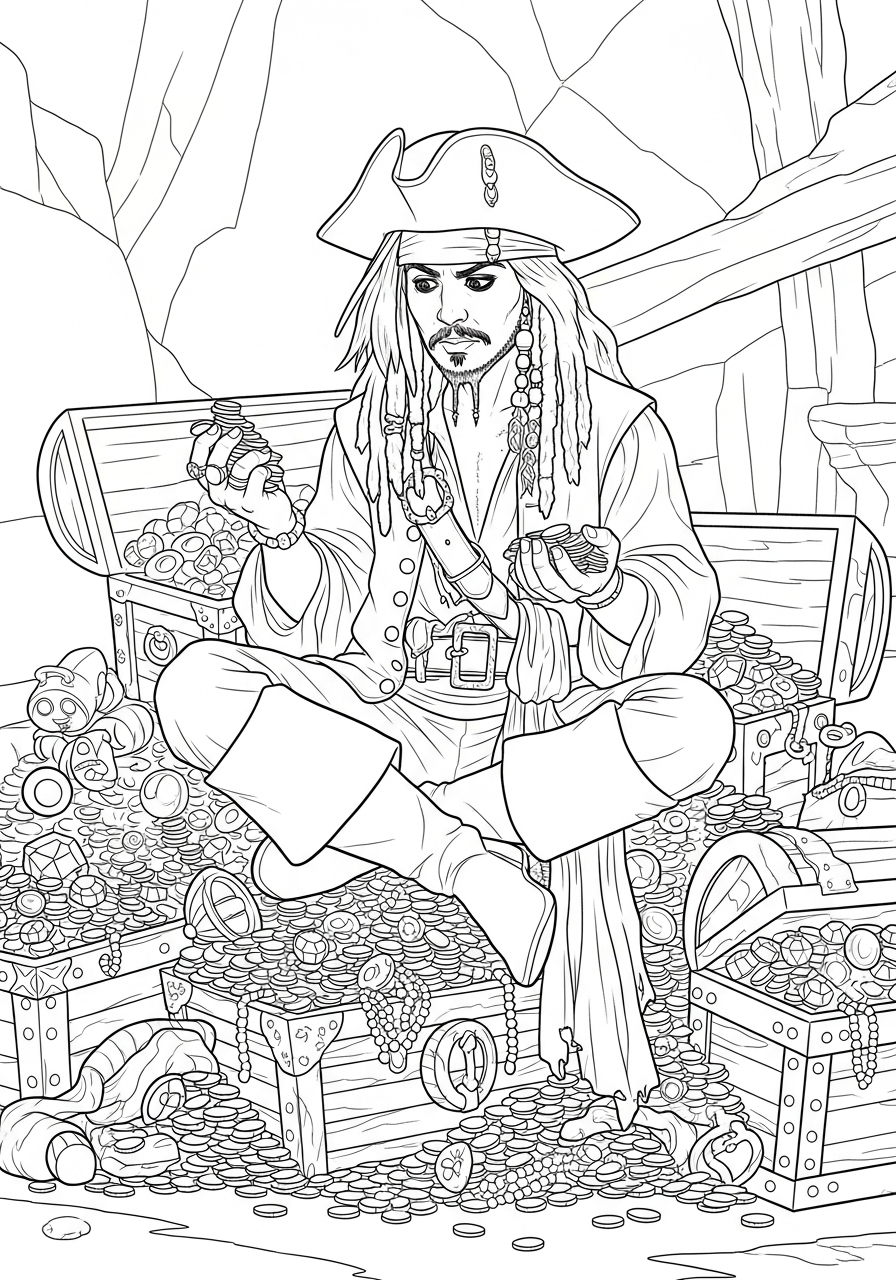 Pirati dei Caraibi immagini da colorare per bambini