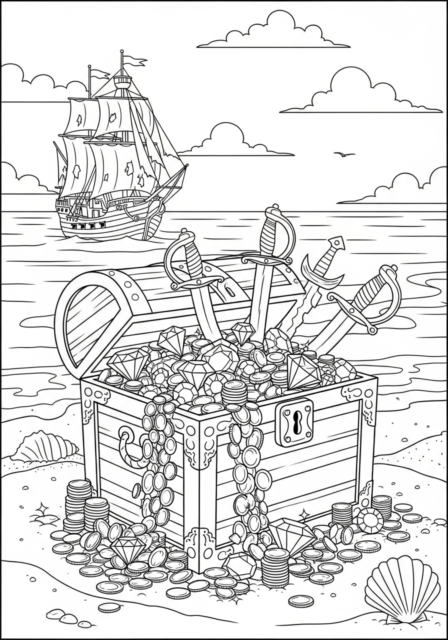 Pirati dei Caraibi da colorare a4