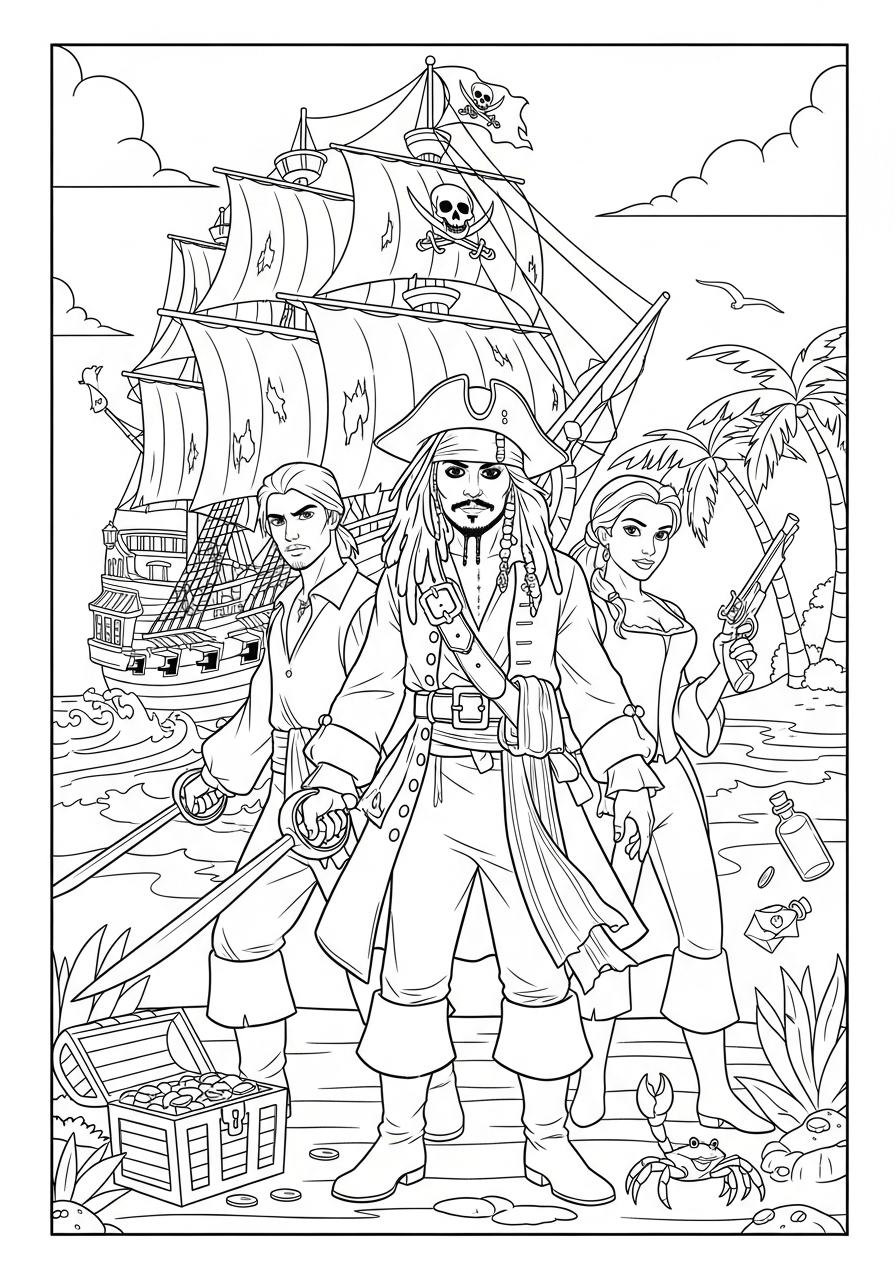 immagini da stampare e colorare di Pirati dei Caraibi