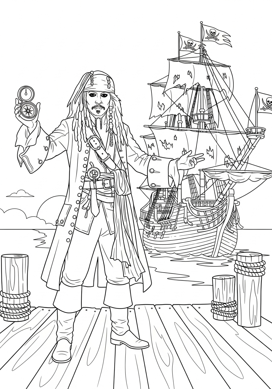 disegni Pirati dei Caraibi da colorare gratis