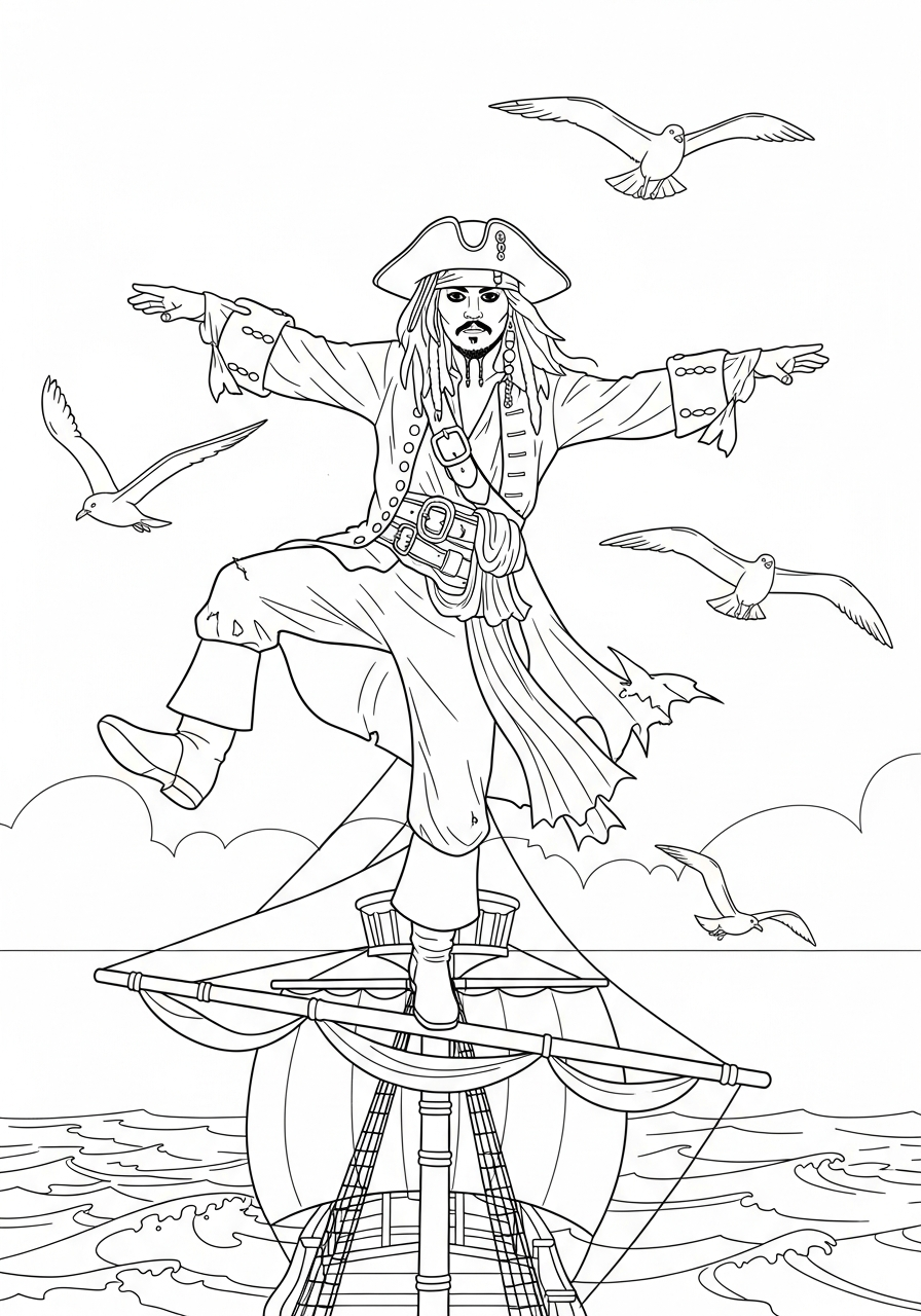 disegni Pirati dei Caraibi da colorare pdf 1