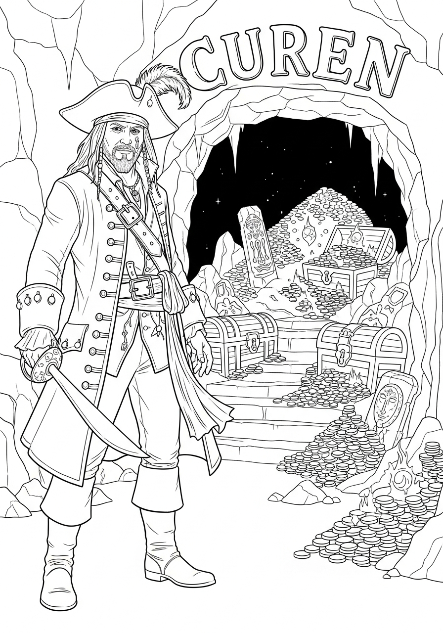 Pirati dei Caraibi immagini da colorare per bambini 1