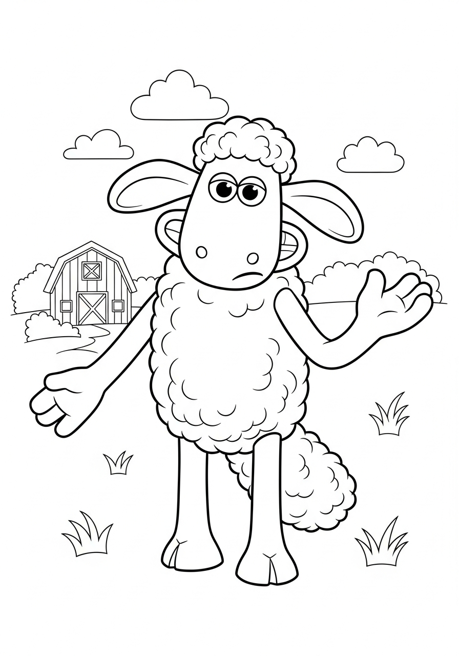 Shaun la Pecora 23 Shaun la Pecora da colorare e stampare pdf