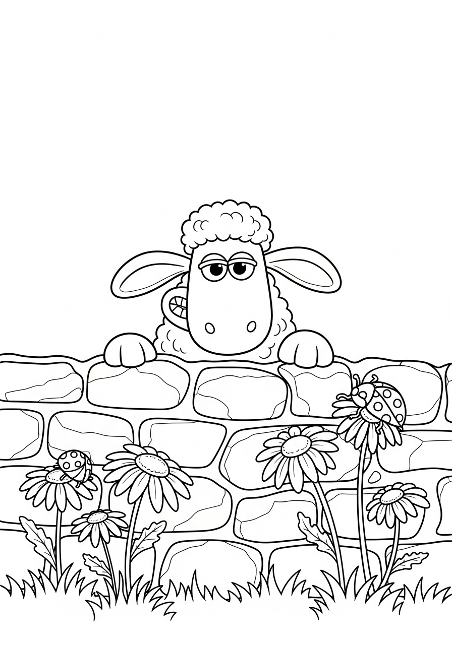 Shaun la Pecora 12 Shaun la Pecora da colorare pdf gratis