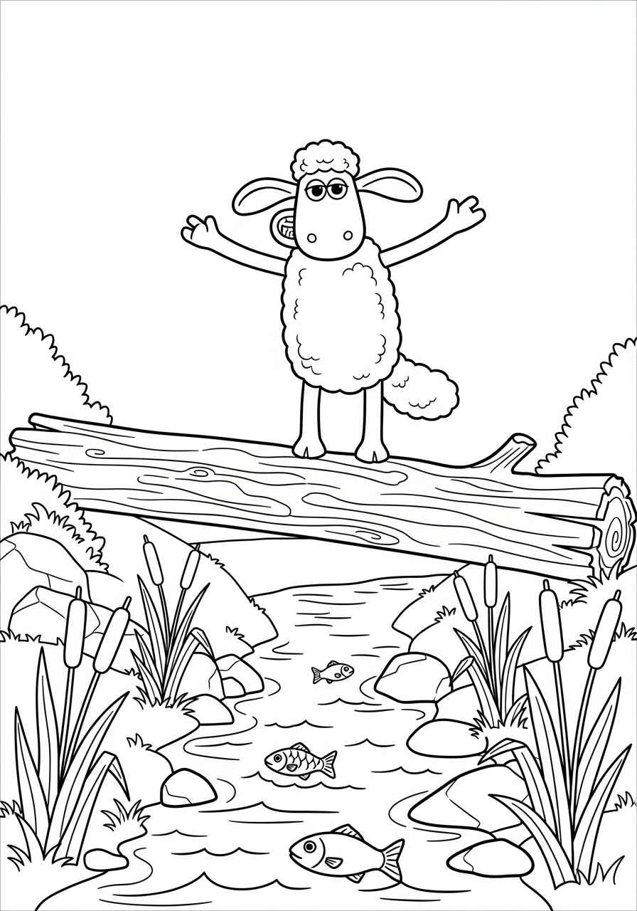 Shaun la Pecora 8 immagine da colorare Shaun la Pecora