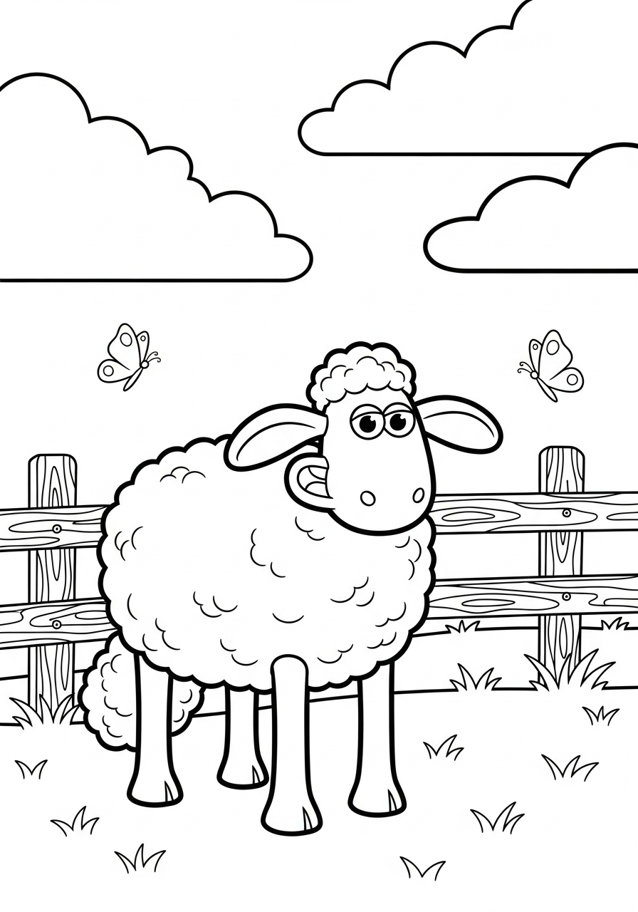 Shaun la Pecora 22 da colorare Shaun la Pecora disegno facile bambini