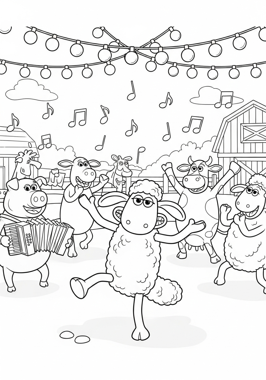 Shaun la Pecora 4 foto Shaun la Pecora da colorare