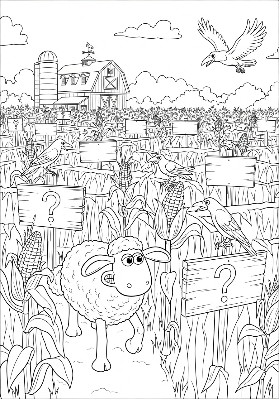 Shaun la Pecora 3 disegni Shaun la Pecora da colorare per bambini