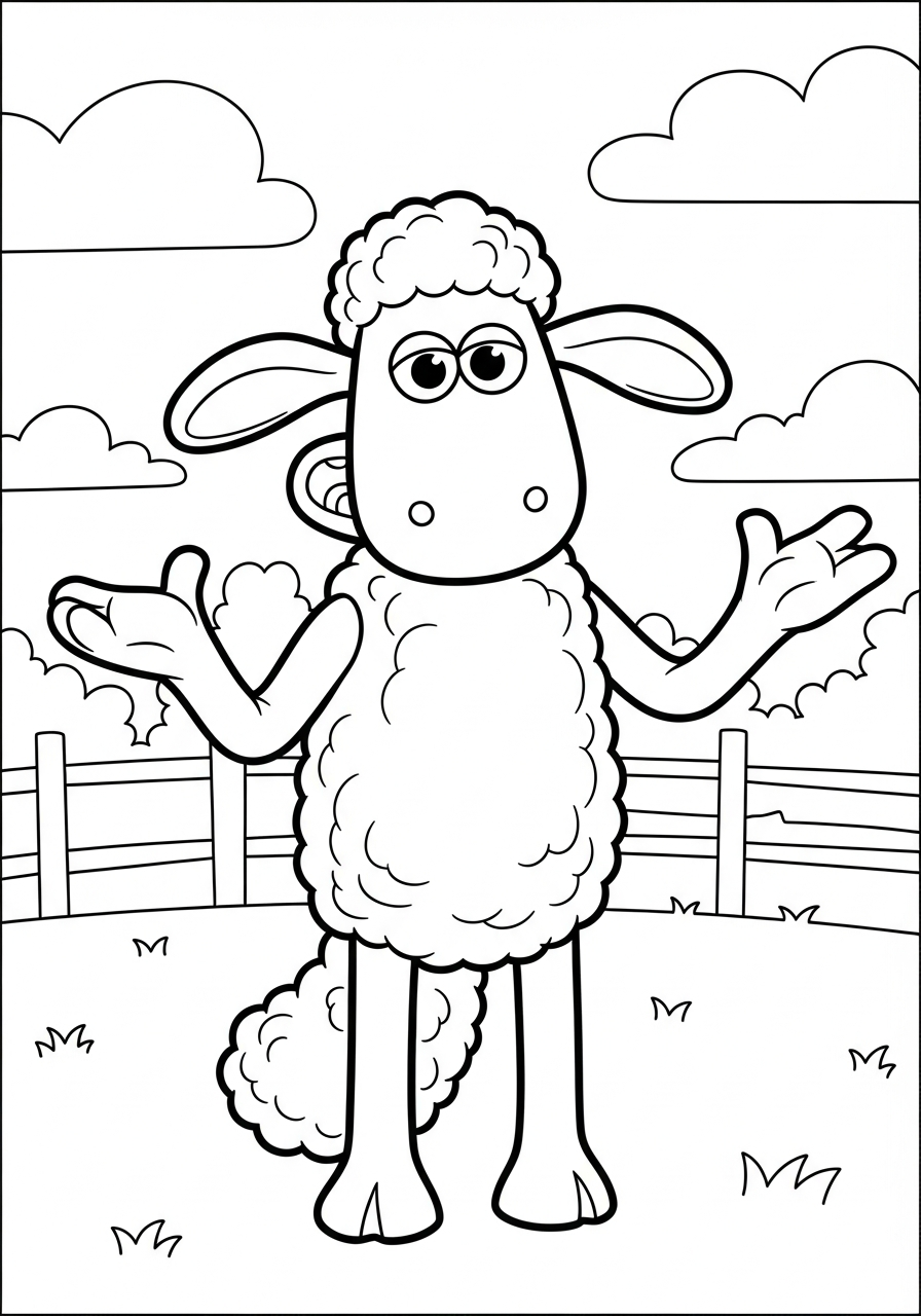 Shaun la Pecora 2 disegno Shaun la Pecora da colorare