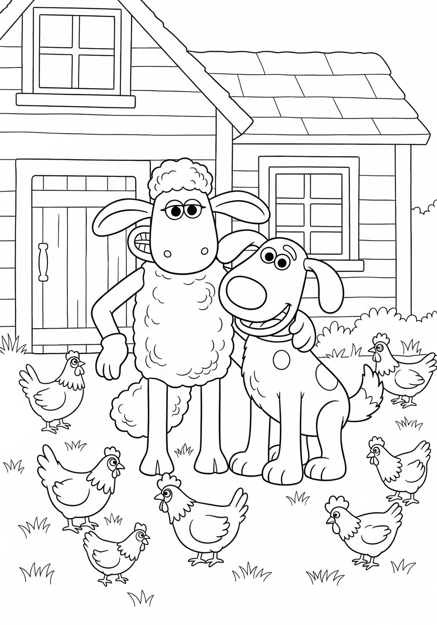 Shaun la Pecora 17 Shaun la Pecora da colorare bambini