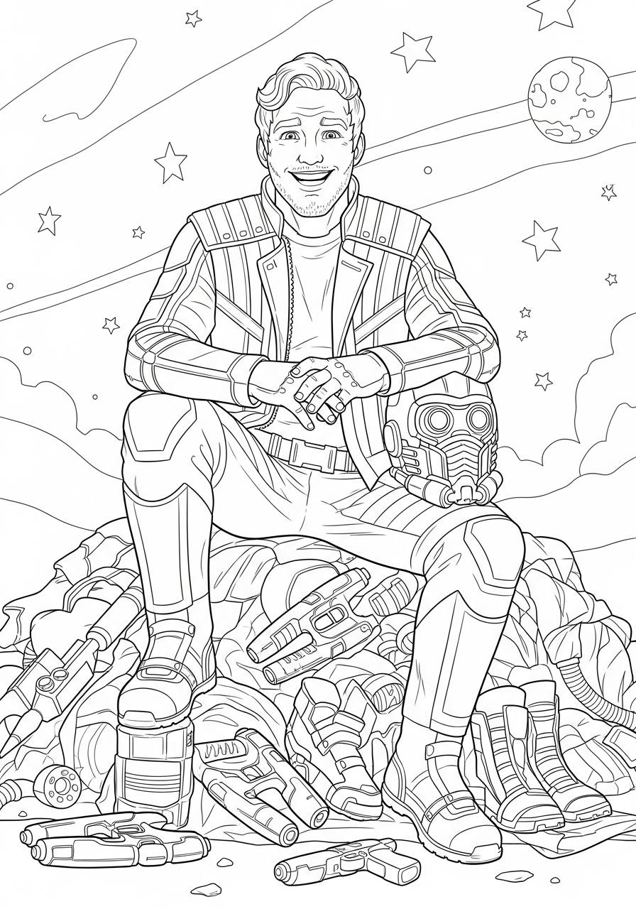 disegno Star Lord da colorare per bambini