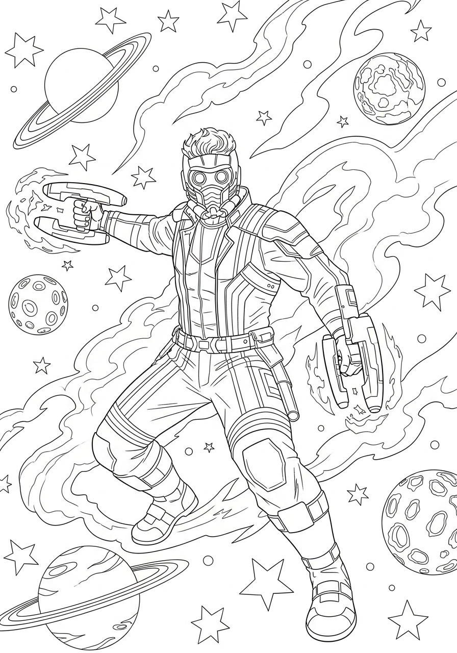 Star Lord da stampare e colorare gratis